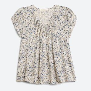 Fun2Fun Blue and Cream Floral Blouse (M)